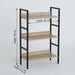 3-Tier Bookshelf Industrial Display Shelf Oak Black CARLA HOME
