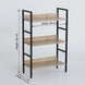 3-Tier Bookshelf Industrial Display Shelf Oak Black CARLA HOME