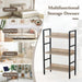 3-Tier Bookshelf Industrial Display Shelf Oak Black CARLA HOME