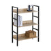 3-Tier Bookshelf Industrial Display Shelf Oak Black CARLA HOME