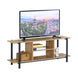 Open Shelf TV Stand Entertainment Console in Oak CARLA HOME