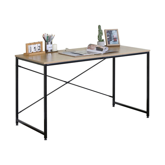Office Desk Computer Table Metal Frame Oak 120cm CARLA HOME