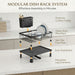 Dish Drying Rack with Drainboard and Utensil Holder - Black CARLA HOME