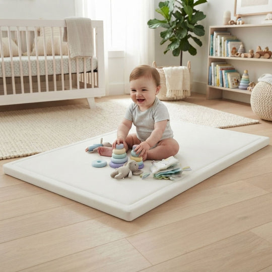 Baby Play Mat Thick Foam Crawling Mat for Infants - 200x150cm - White CARLA HOME
