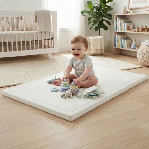 Baby Play Mat Thick Foam Crawling Mat for Infants - 200x150cm - White CARLA HOME