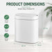 7L Motion Sensor Bin Slim Design for Bathrooms & Kitchens - White CARLA HOME