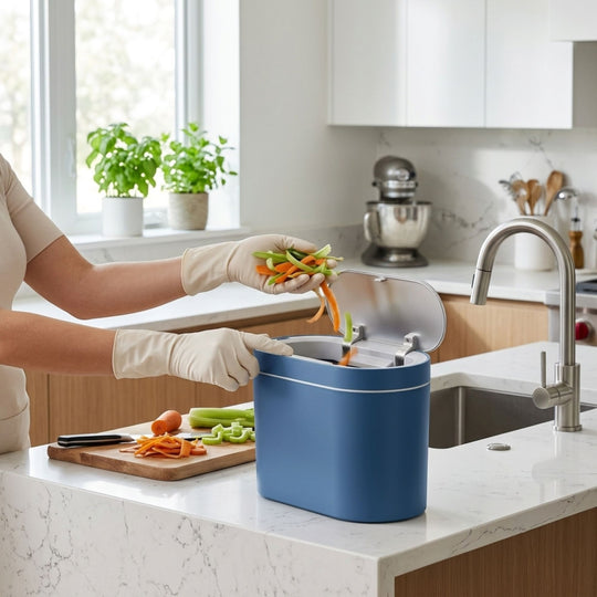 2-Pack Touchless Motion Sensor Trash Can - Blue CARLA HOME