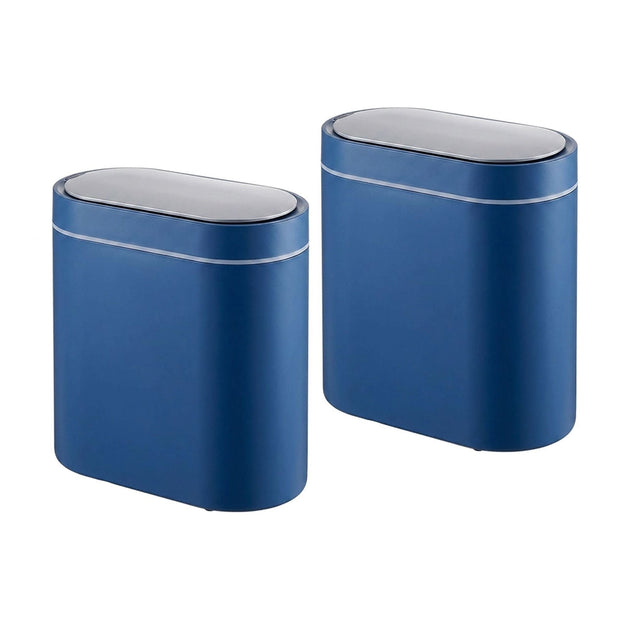 2-Pack Touchless Motion Sensor Trash Can - Blue CARLA HOME