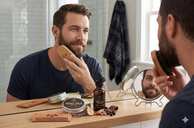 Beard Growth & Grooming Kit – USDA Certified Organic Beard Oil, Balm & Wooden Comb