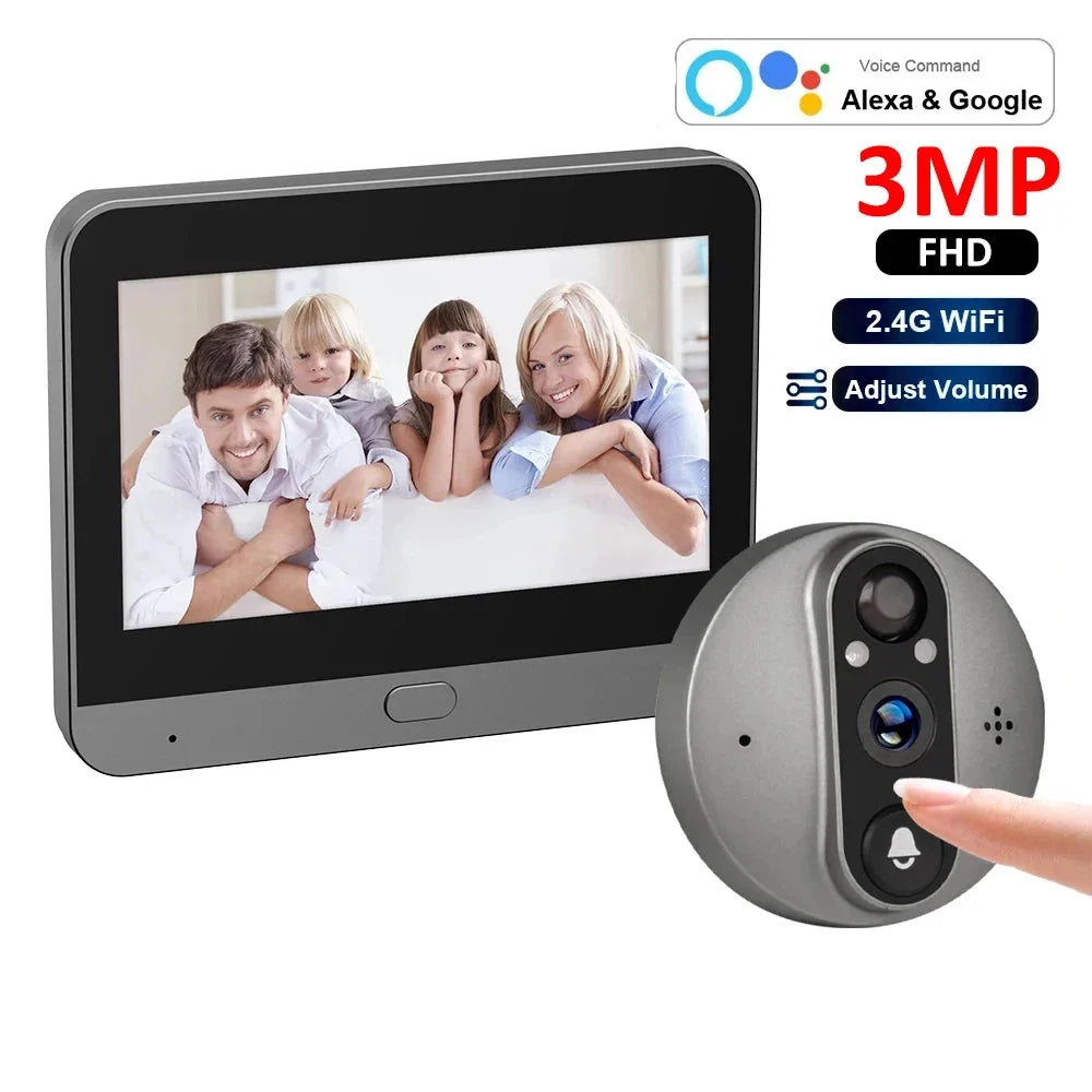 NNEOBA WiFi Smart Peephole Camera Doorbell NNEOBA