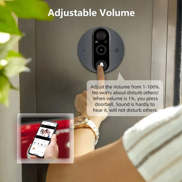 WiFi Smart Peephole Camera Doorbell OBA