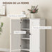 Armoire de cuisine buffet cuisine avec placards et étagères réglables, 58,2 x 30 x 123 cm, blanc Aosom