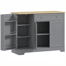 Buffet cuisine, meuble de rangement avec 3 portes, tiroir, étagères de porte et étagère réglable, 105x40x83cm, gris