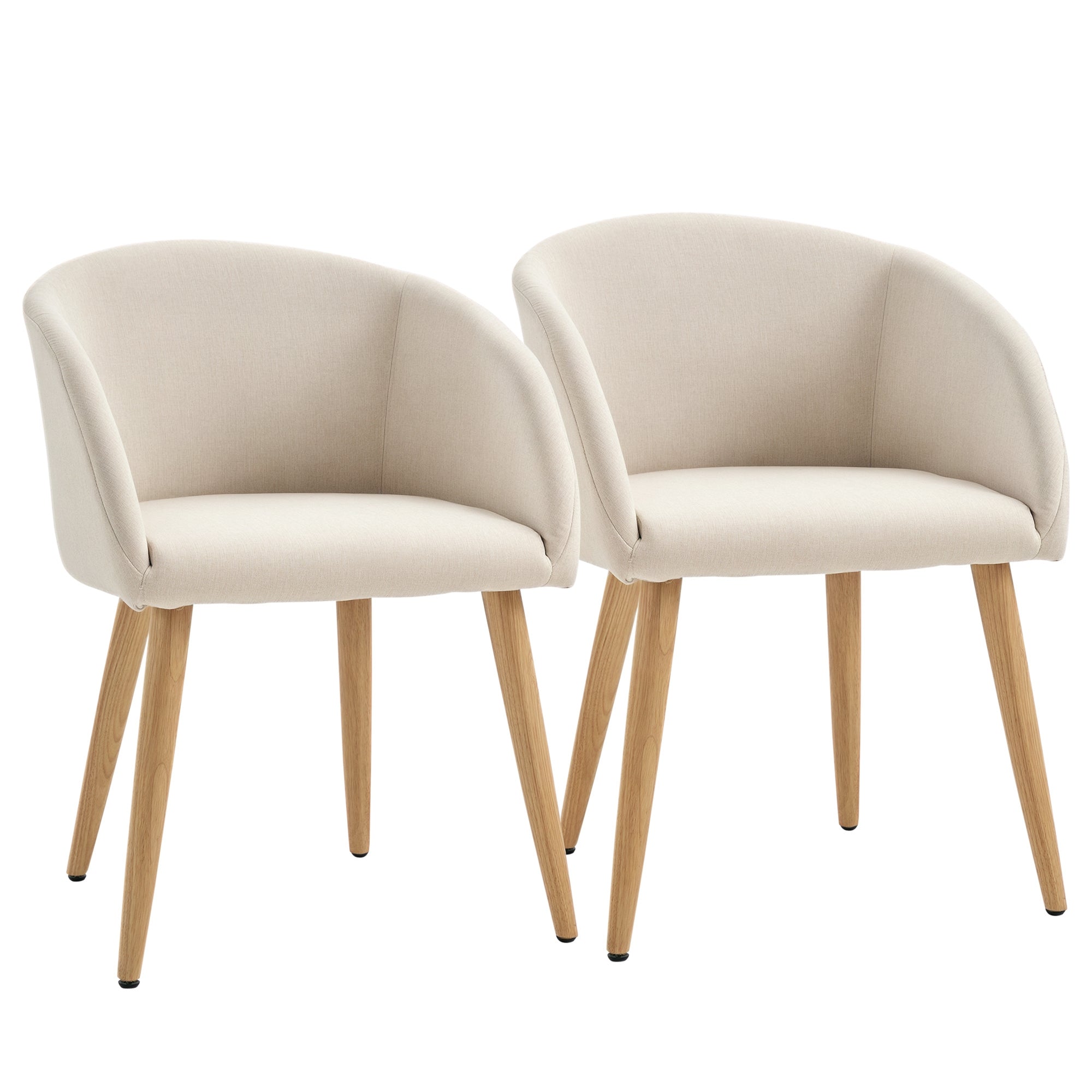 Lot de 2 chaises de salle à manger chaise de cuisine Design scandinave - Pieds inclinés effilés Bois Caoutchouc