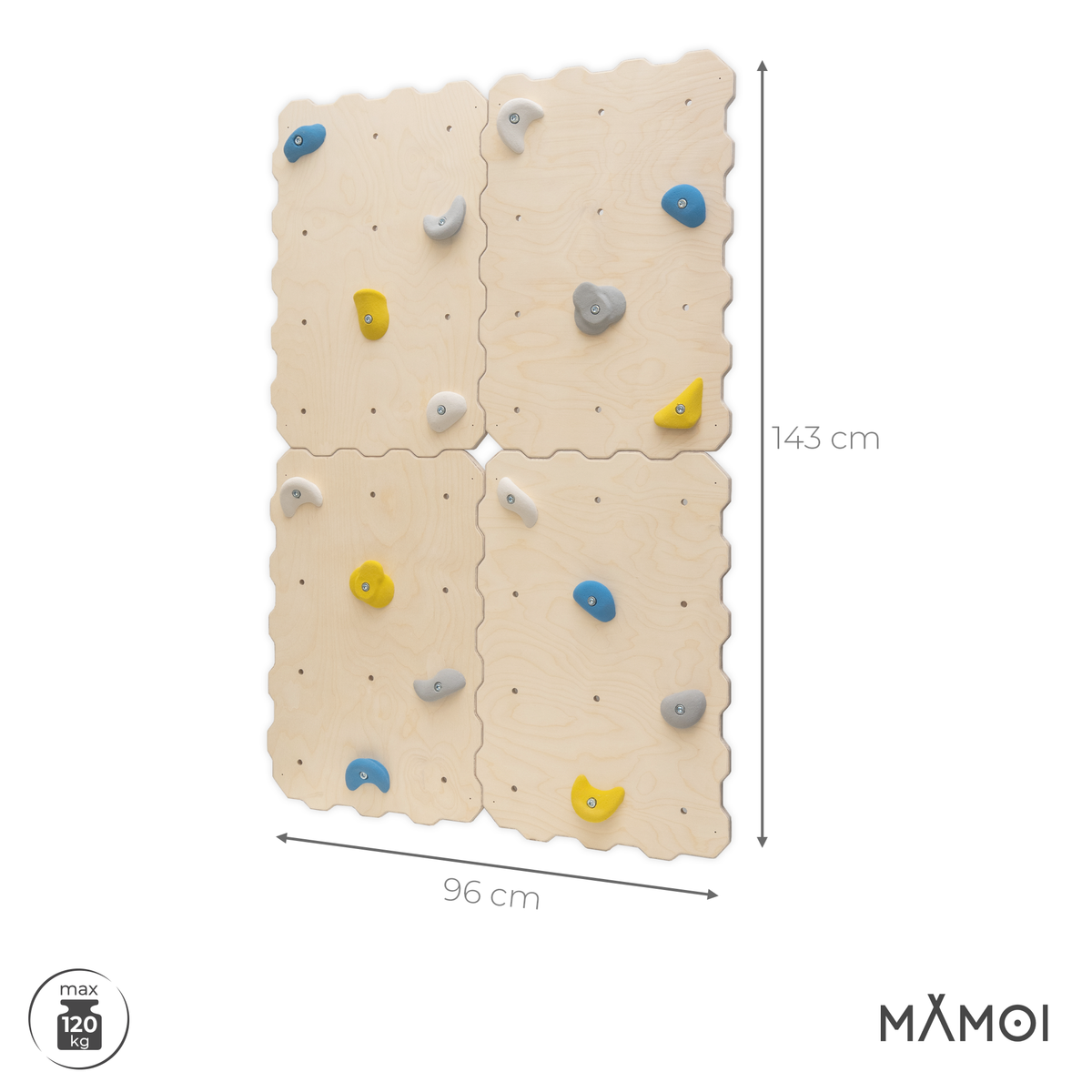 MAMOI® Parete da arrampicata per bambini – set con prese da arrampicata