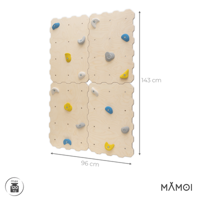 MAMOI® Parete da arrampicata per bambini – set con prese da arrampicata