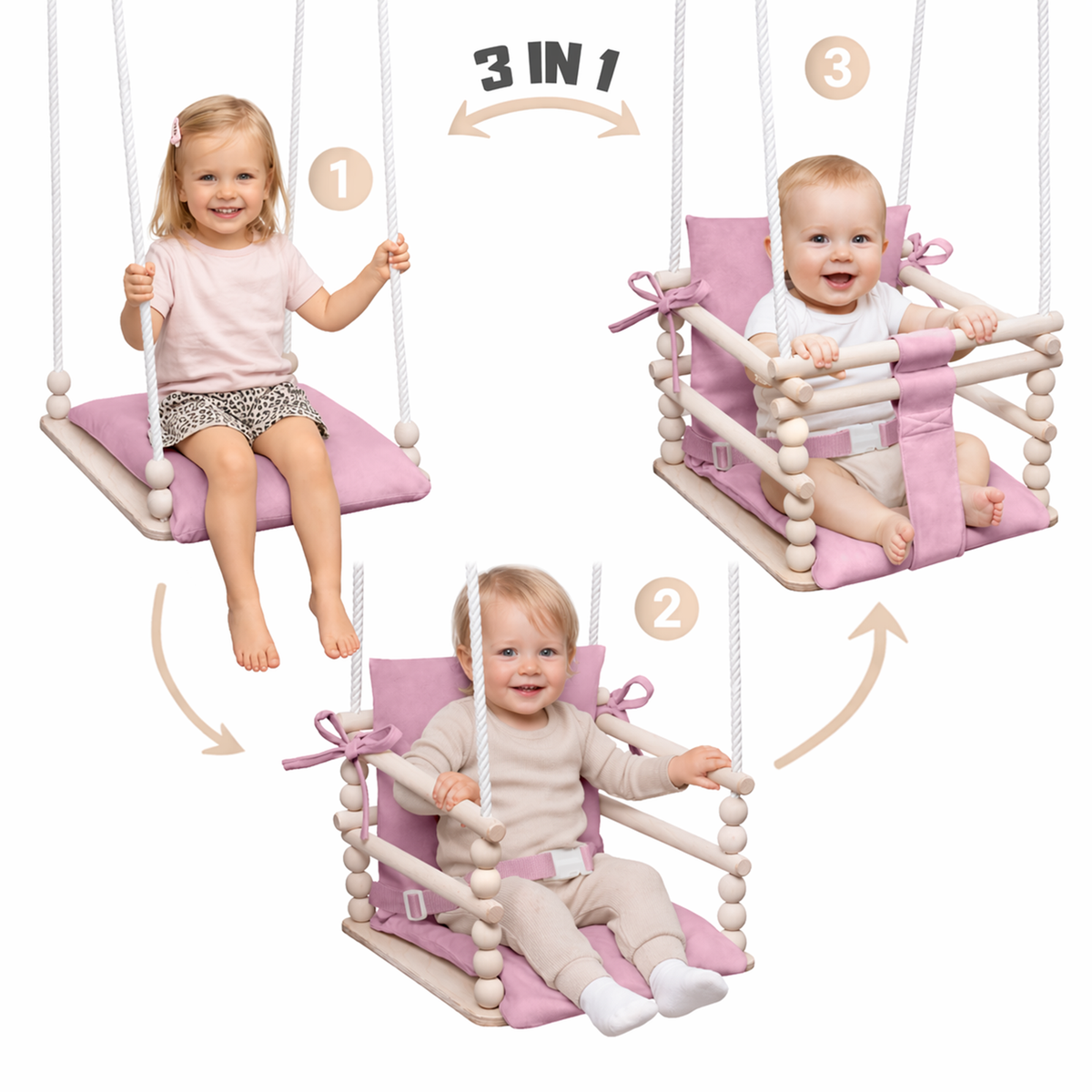 MAMOI® Altalena per bambini 3in1