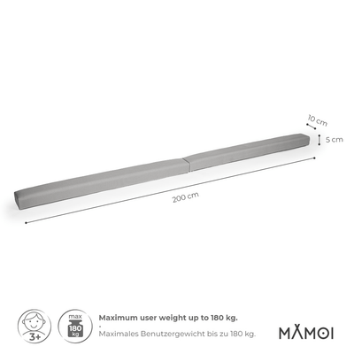 MAMOI® Foldable Gymnastics Beam with Synthetic Leather 200 cm, Non-Slip Training Beam for Kids and Adults, Soft Surface, For Home Use, Folding Design, 180 kg Weight Capacity