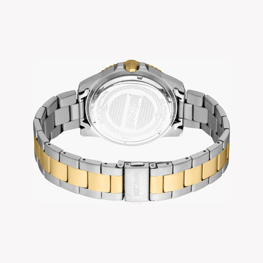 Just Cavalli Men's Two Tone Silver & Gold Watch, Blue Dial | Jc1g246m0275