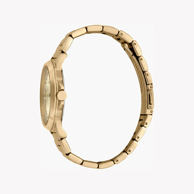 Esprit Women's Gold Stainless Steel Watch, Champagne Dial | Es1l203m0035