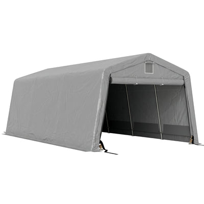 Tente garage carport dim. 6,2L x 3,3l x 2,4H m acier galvanisé robuste PE haute densité 150 g/m² imperméable anti-UV