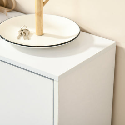 Armoire à Chaussures Meuble à Chaussures dim. 60L x 24l x 80H cm 2 Portes abattantes Blanc