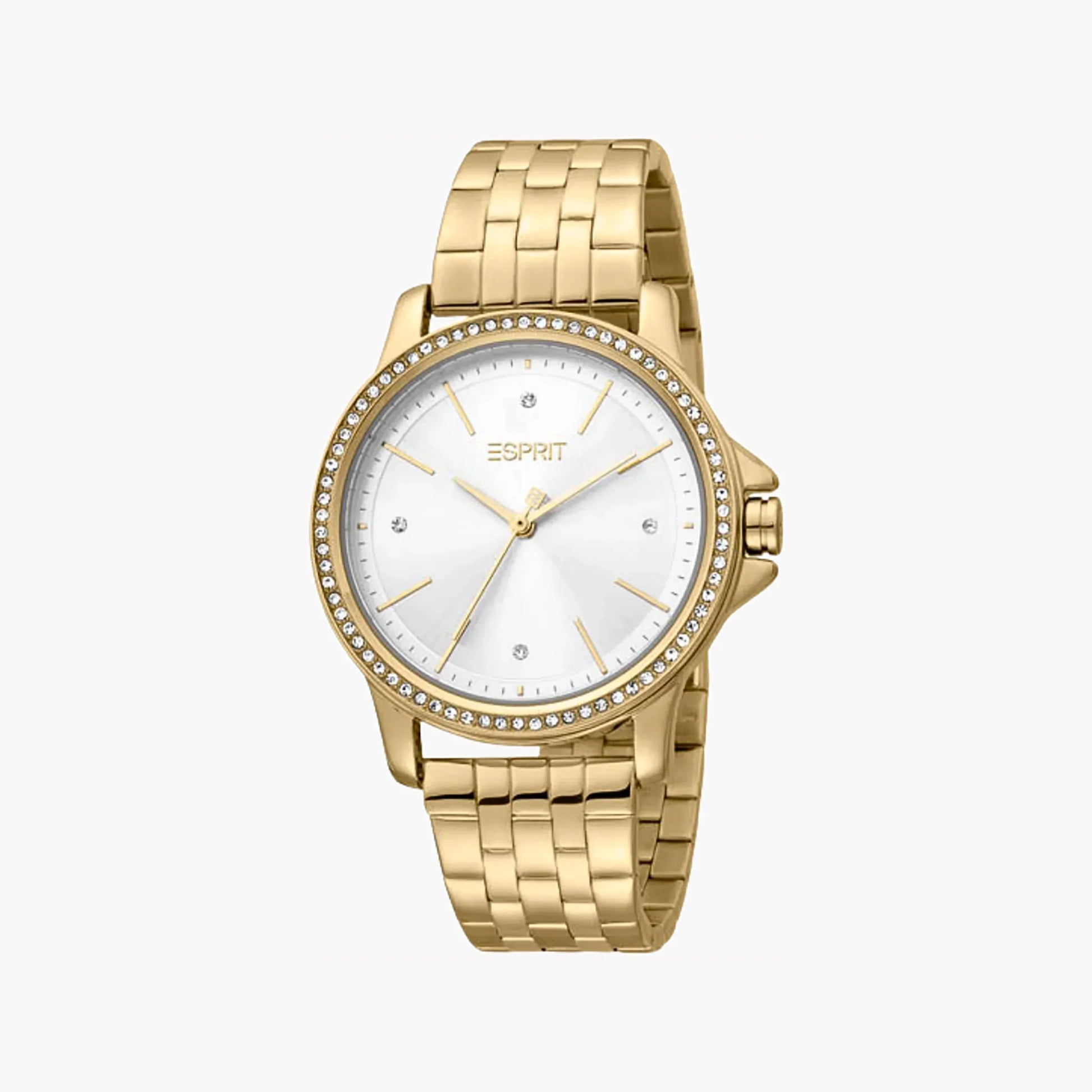 Esprit Women's Gold Stainless Steel Watch, Silver Dial | ES1L143M1065