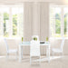 Ensemble table à manger et chaises pour 4 personnes, plateau rectangulaire en verre, pour cuisine salon maison, blanc Aosom