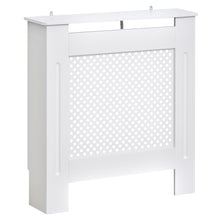 Cache-radiateur, couvercle de radiateur, couverture radiateur, grille ronde, 78L x 19l x 82H cm en bois blanc