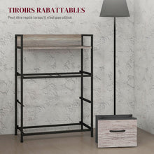 Meuble de rangement style industriel commode 4 tiroirs en tissu pliables et amovibles et 1 étagère 60 x 29 x 85 cm gris