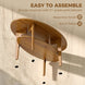 Table Basse Ovale à 2 Niveaux, Table de Salon Moderne avec Étagère Inférieure Ouverte, 80 x 50 x 45 cm, Chêne Aosom