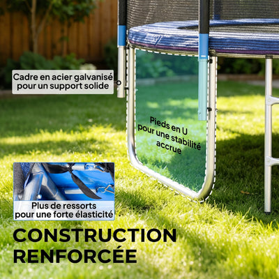 Trampoline d'extérieur avec filet de sécurité Ø180 cm pour enfants et adultes