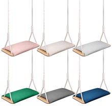 MAMOI® Wooden Swing with Velvet Cushion