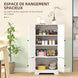 Armoire de cuisine buffet cuisine avec placards et étagères réglables, 58,2 x 30 x 123 cm, blanc Aosom