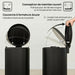 Poubelle de Cuisine 20 L en Métal, Poubelle à Pédale avec Couvercle à Fermeture Douce et Seau Amovible, Noir Aosom