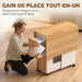 Ensemble table salle à manger pliante avec 4 chaises, table de cuisine avec chaises pour 4 personnes, roulettes, chêne Aosom