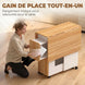 Ensemble table salle à manger pliante avec 4 chaises, table de cuisine avec chaises pour 4 personnes, roulettes, chêne Aosom