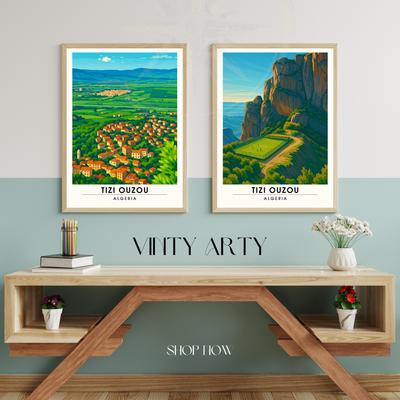Affiche de voyage Tizi Ouzou | Poster Tizi Ouzou | Affiche Kabylie | Affiche Algérie