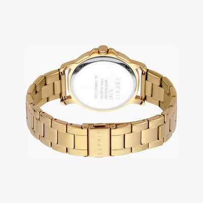 Esprit Women's Gold Stainless Steel Watch, Champagne Dial | Es1l203m0035
