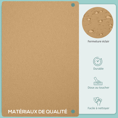 Lot de 14 Housses de Rechange Coussins Salon de Jardin - 6 Housses Coussin d'assise, 8 Housses Coussin Dossier Marron