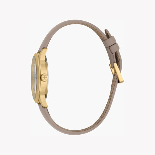 Esprit Women's Beige Leather Watch, Silver Dial | Es1l063m0015