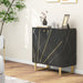 Buffet de rangement avec 2 portes et étagère réglable pieds en métal 76 x 35 x 77 cm ton marbre noir Aosom