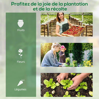 Carré potager de jardin avec mini serre, jardinière surélevée en acier galvanisé, 70 x 70 x 90 cm, gris foncé