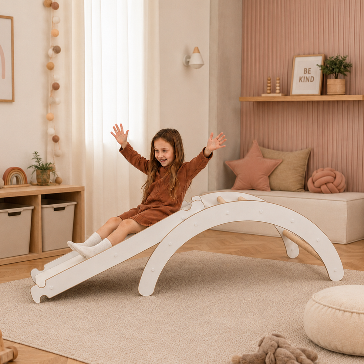 MAMOI® 3in1 Climbing Set for Children - Rocker with Cushion and Slide