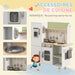Cuisine enfant 3-8 ans jeu d'imitation avec machine à glaçons, évier mobile en acier inoxydable 84 x 34 x 89 cm blanc Aosom