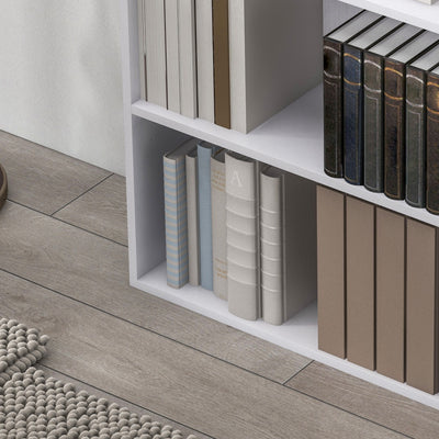 Bibliothèque étagère de rangement avec 2 compartiments et étagère réglable, 60 x 24 x 63 cm, blanc