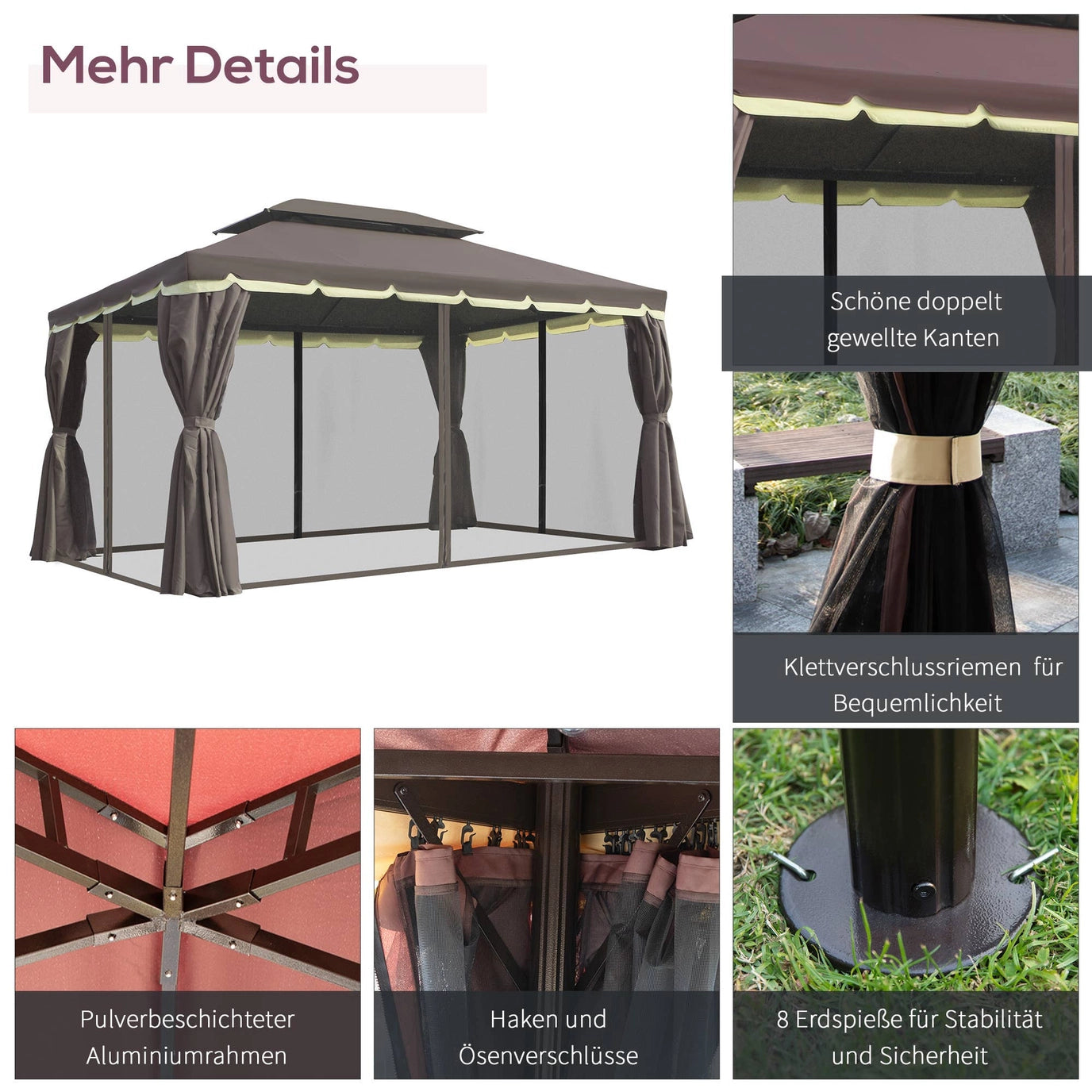 Pavillon de jardin Pavillon 390 x 290 x 280 cm Tente de jardin