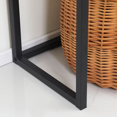 Console meuble, table console avec tiroir et pieds en acier, pour salon, entrée, couloir, 80 x 30 x 76 cm, marron