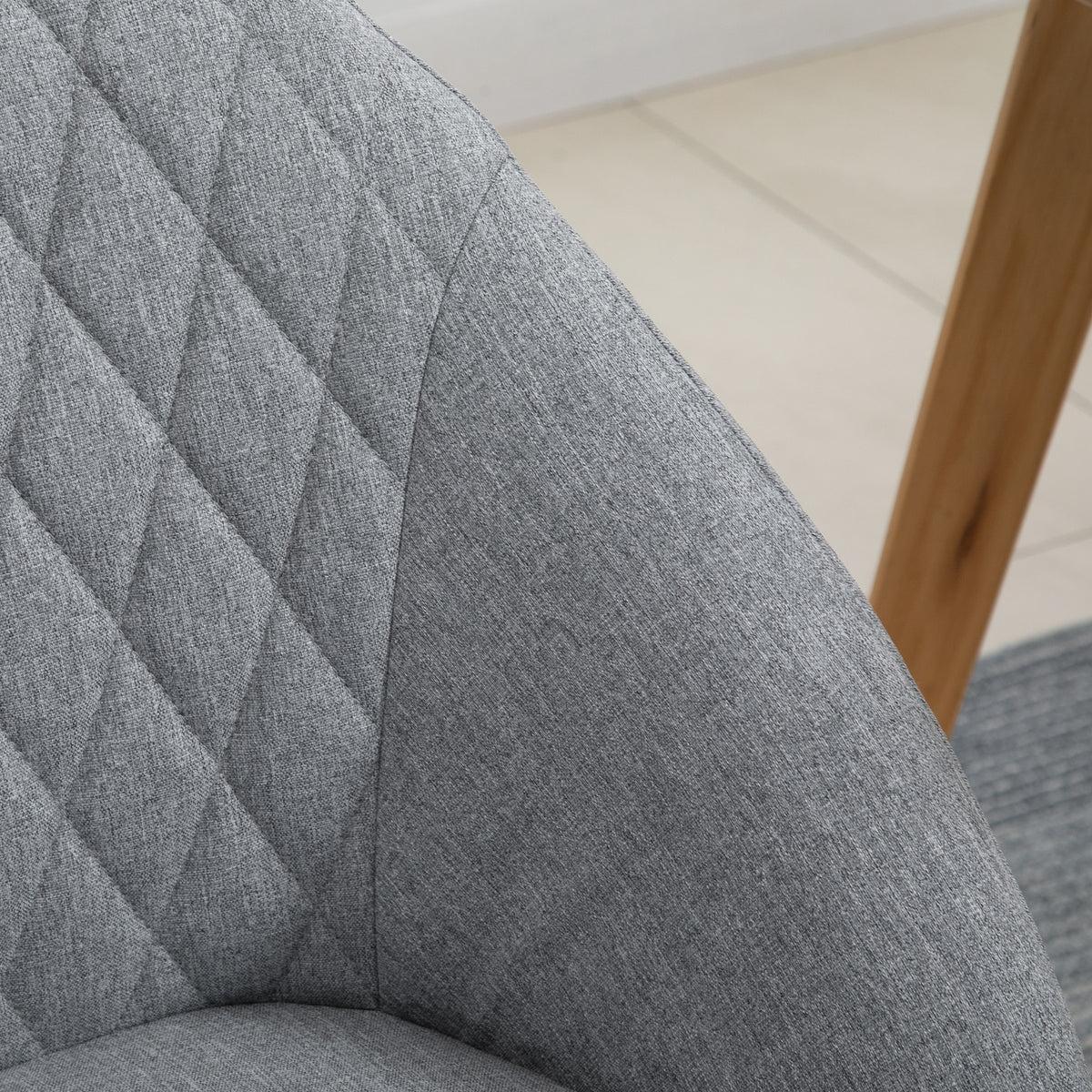 Lot de 2 Chaises de Salle à Manger Design scandinave - Pieds effilés Bois hêtre - Assise Dossier accoudoirs