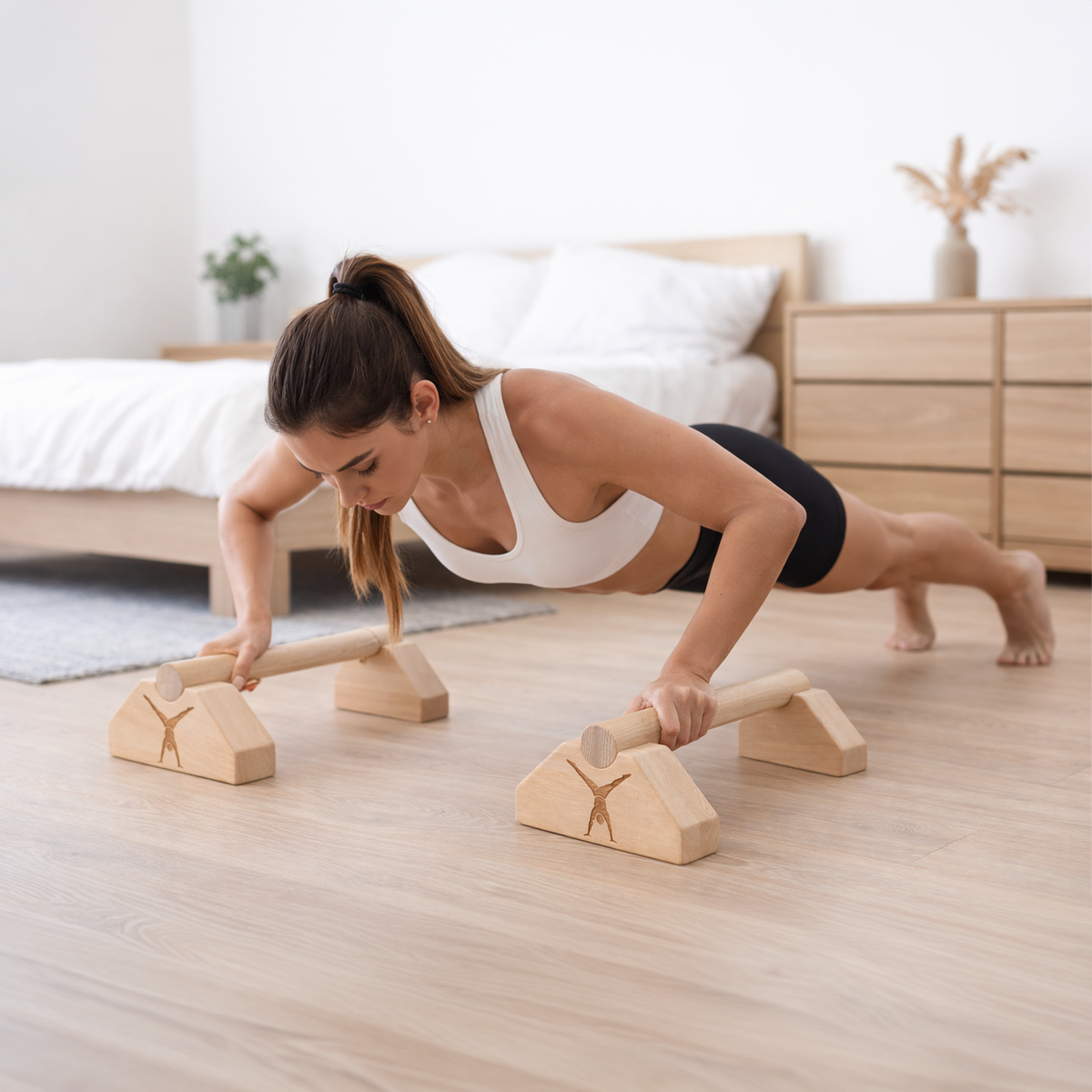 MAMOI® Parallette per esercizi, calisthenics, supporti per flessioni, fitness, parallele da allenamento, stabili antiscivolo, attrezzatura per esercizi a casa e in palestra, allenamento di forza, parallele ginniche